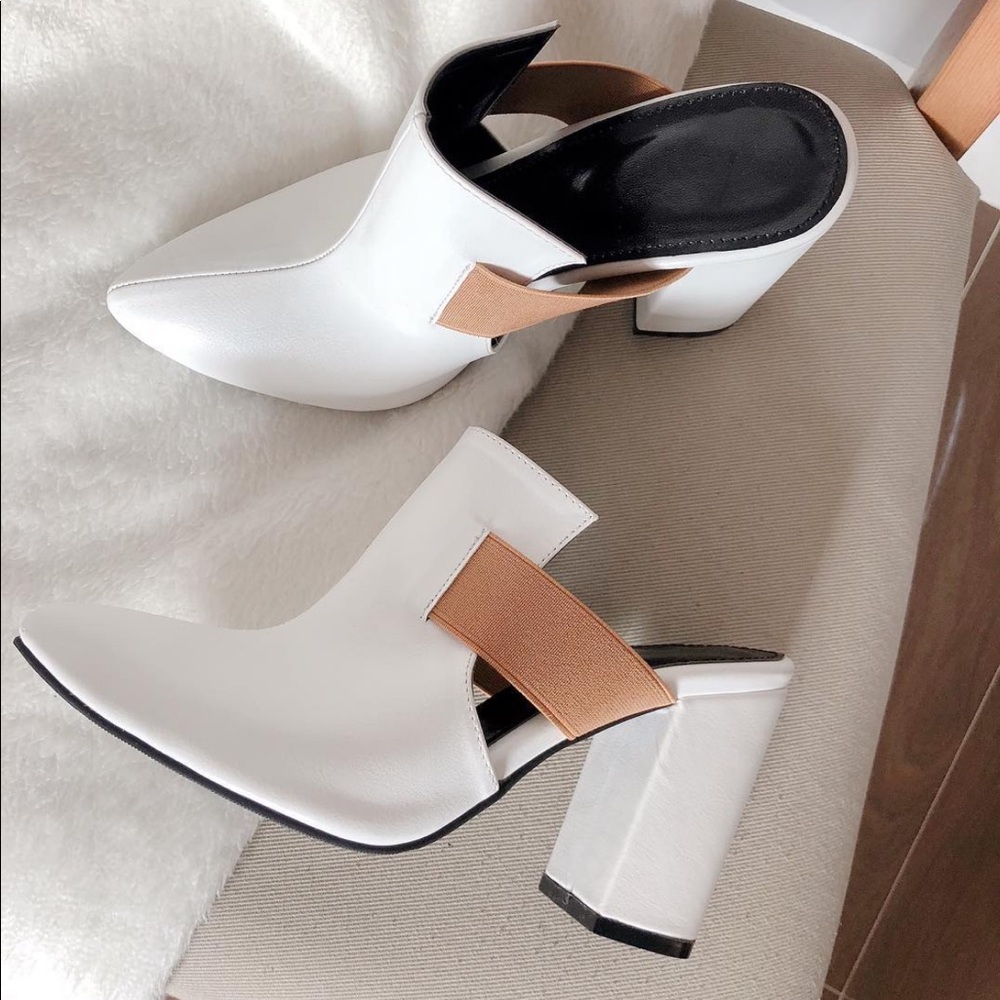 AH-NEE Hannah White Mules